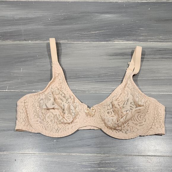 Wacoal Bra 36B Halo Lace Molded Underwire Bra 851205 Sand Beige - Picture 1 of 8